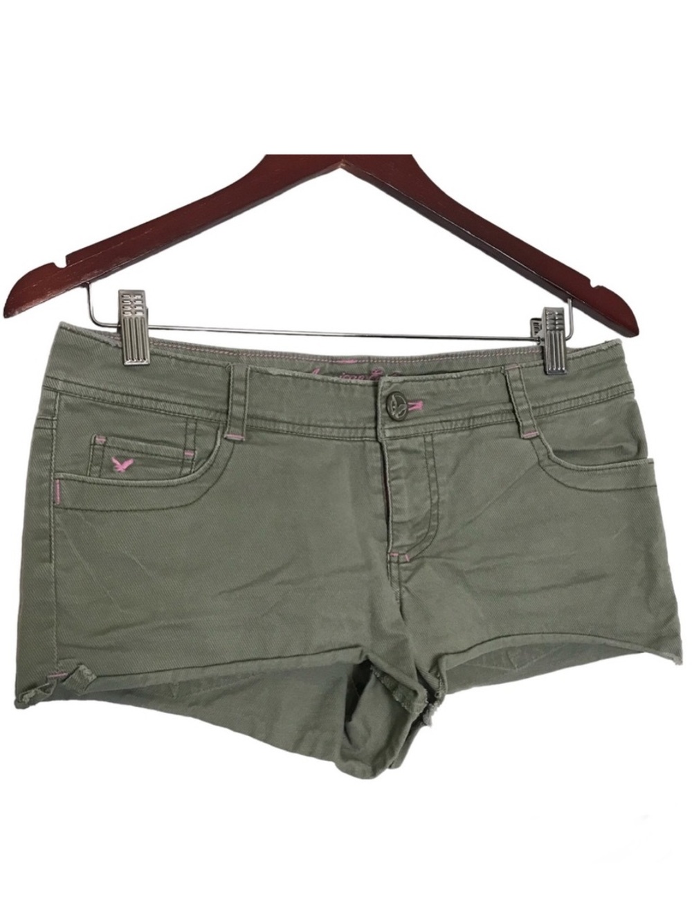 American Eagle Womens Preppy Y2K Micro Shorts Size 4 Grunge Granola Girl Forest